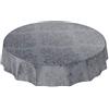 ANRO Tovaglia Cerata, Lavabile, Grigio Antracite, Motivo a tralci, Barocco, arabesco, Rotondo, 140 cm, Asciugamani, Rund 140cm