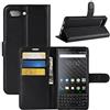 HualuBro Custodia Blackberry KEY2, Custodia in Pelle PU Leather Portafoglio Wallet Protettiva Flip Case Cover per Blackberry Key 2 Smartphone (Nero)