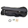GEWA Soprano Ukulele Almeria Player Pack - nero opaco - incl. Gigbag, fischietto per accordare, corde di ricambio, tabella degli accordi + 2 plettri - Set per principianti per adulti e giovani
