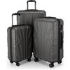 SUITLINE - Valigia media rigida leggera bagagli da stiva espandibile, 66 cm, 68 litri, Grafite