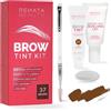 RB RENATA BEAUTY RENATA BEAUTY Kit Tinta Sopracciglia Semi-Permanente - Formula Delicata Senza PPD e Ammoniaca - Copre Peli Bianchi - Effetto Naturale Regolabile - Fino a 4 Settimane - 20 Applicazioni - Marrone