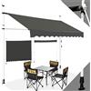 RELAX4LIFE Tenda da Sole a Morsetto per Balcone con Lungezza 1,5M/2M/2,5M/3M/3,5M/4M, Altezza Regolabile da 2M a 3M, Montaggio senza Forare, Manovella Manuale (3M, GRIGIO)