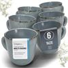 PURE LIVING INTERIOR DESIGN Set di 6 Tazzine da Caffè Rustico - Tazze in Steingut Premium, Lavabili in Lavastoviglie - Set Moderno di Tazze per Tè e Caffè, Servizio da Caffè Elegante - Pure Living Blu Fumo