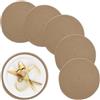 Relaxdays Set di 6 Tovagliette Sottopiatto in Cotone, Set da 6, Ø 30 cm, Placemat Americane Rotonde, Sottopentola, Naturale