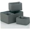 kela 21783, Set di 5 cestini, Varie Dimensioni, Plastica PP, Rimossa', Grigio, Gray, One Size