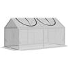 Outsunny Mini Serra da Giardino con 2 Finestre Avvolgibili e Copertura PE Anti-UV, 120x60x60cm, Bianco