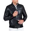 D'Arienzo Bomber Piumino in Pelle Nera Uomo Giacca Invernale Giubbotto Giubbino Vera Pelle Made in Italy Roy 52/Nero