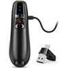 Kinizuxi 2-in-1 USB Type C Puntatore Presentatore Wireless Presenter Telecomando Presentazioni Powerpoint Senza Fili, 2.4GHz Ricaricabile Telecomando Slide PC Pointer Penna Presentazioni per Computer
