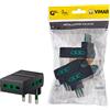 Vimar FP00311 Adattatore multiplo salvaspazio SICURY 250 V~ 3 pezzi, spina 2P+T 16 A standard IT tipo S17, 3 Bpresa 2P+T 16 A standard IT tipo P17/11