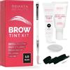RB RENATA BEAUTY Renata Beauty Kit Tinta Sopracciglia - Set per la colorazione di sopracciglia - Kit tinta 3 in 1 con colore, attivatore, pennello - fino a 30 utilizzi [Nero]