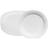 Atliberswo 100 Piatti carta, Piatti carta usa e getta, biodegradabile, adatto per feste in giardino, feste barbecue, compleanni dei bambini, matrimoni e altre attività, resistente 250 g/m², Ø 18 cm (bianco)