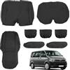 Opaltool 6 Pezzi Coprisedili Auto Personalizzato per VW Transporter T5 T6 2015-2022, 3 Sedili Neri Coprisedili Impermeabili Protezione per Sedili Auto, Set Copri-sedile per Anteriori e Posteriori