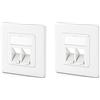 deleyCON 2x 2 Porta LAN Dati di Giunzione con Montaggio a Incasso per Moduli Keystone con Uscita a 45° e Moduli Keystone con Connettore F Coassiale RJ45 Jack RJ-11 Cinch Toslink PS2
