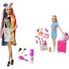 Barbie Bambola Con Capelli Lunghi Arcobaleno E Tanti Accessori, (b1i)
