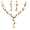 Clearine Matrimonio Sposa Foglia Goccia Cristalli Collana Orecchini Set Gioielli Filigrana Champagne Oro-Fondo
