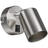 ledscom.de Lampada da parete WAIKA, interruttore, acciaio inox opaco, rotonda, 1x GU10 max. 60W