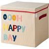 Lifeney Scatola portaoggetti coperchio e Happy Day I scatola portagiochi con motivo adatto a ripiani cubici I scatola organizzatrice per la cameretta dei bambini I cesto portaoggetti per bambini