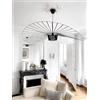 Qiaomao Lampadario a Sospensione Vintage Nero, Lampadario Soggiorno in Poliuretano Fibra di Vetro,Lampada da Soffitto Moderno a Forma di Cappello E27,Lampadari Camera da Letto Cucina Corridoio 100cm