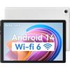 Freeski Tablet 10 Pollici, Android 14 Tablet, Octa-Core, 8GB RAM+32GB ROM(1TB TF)，WIFI 6, Bluetooth 5.0, Widevine L1, 5MP+8MP, OTG/Type-C/5000mAh/Tablet Pc (Bianco)