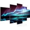 Runa Art - Quadri Aurora 200 x 100 cm 5 Pezzi XXL Decorazione Murale Design Turchese Viola 609151b