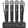 Does not apply R4 Microfono Wireless Karaoke UHF Corpo in Metallo Professionale 4 Canali Sistem