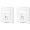 deleyCON 2x Presa a 1 Porta - Scatola Vuota per Moduli Keystone - Presa Dati da Incasso - Uscita Angolata a 45° per Keystone