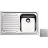 Apell Lavello da Incasso 1 Vasca con Gocciolatoio a Sinistra 79 x 50 cm Acciaio Inox Antigraffio Serie Venezia Apell VE791ILAC