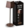 V-TAC Lampada da Tavolo senza Fili LED Dimmerabile con Comandi Touch - Lampada Marrone Corten Wireless Uso Interno ed Esterno IP54 da Casa o Ristorante - Batteria 4000 mAh - Luce 3000K Bianca Calda