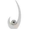 Gilde Casablanca Scultura moderna Move - in ceramica bianco/argento con sfera argentata - altezza 37 cm