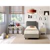 EvergreenWeb Letto Contenitore | YORK Struttura Tortora - Cuscino Grigio 80x195 cm