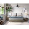 EvergreenWeb Letto Contenitore | YORK Struttura Tortora - Cuscino Bianco 140x190 cm