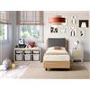 EvergreenWeb Letto Contenitore | YORK Struttura Noce - Cuscino Grigio 80x195 cm