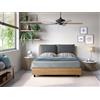 EvergreenWeb Letto Contenitore | YORK Struttura Noce - Cuscino Grigio 160x190 cm