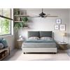 EvergreenWeb Letto Contenitore | YORK Struttura Bianca - Cuscino Grigio 140x190 cm