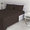Italian bed Linen Cl El Marrone 2Pst Completo Letto, Microfibra, Matrimoniale, 240 x 270 cm, 4 unità