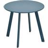 Hesperide - Tavolino da giardino rotondo saona, blu anatra opaco 50x45cm in acciaio cataforetico - Hespéride - Bleu_canard