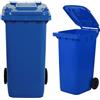 COSEDACASA Bidone carrellato blu per la raccolta differenziata rifiuti 240 Lt con ruote e coperchio uni en 840 per rifiuti e riciclo