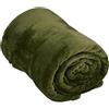 ArtiCasa Coperta in pile, 150 x 200 cm, copriletto, coperta per divano per 1 persona, decorazione per soggiorno, lavabile in lavatrice, verde scuro, pile/poliestere