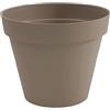 EDA - Vaso da fiori rotondo Toscana Ø 25 cm - Volume 6 L - Ø 25 x H.21 cm - Tortora