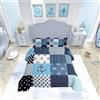 Loussiesd Trapunta nautica inserto/trapunta tema navigazione patchwork copriletto 200x200cm dimensione ancora bussola veliero piumino per bambini ragazzo bambino 2 pz