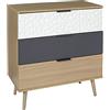 HOME DECO FACTORY HD7147 - Cassettiera a 3 cassetti, 80 x 39 x 75 cm, colore: Grigio antracite
