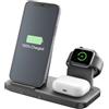 Cellularline | TRIO WIRELESS CHARGER | Caricabatterie Wireless 3 in 1 per dispositivi Apple: iPhone, Apple Watch, Airpods