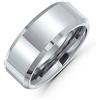 Bling Jewelry Semplice lucido coppie Titanium Wedding Band anello per gli uomini per le donne smussato bordo tono argento Comfort Fit 8MM