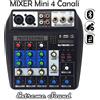 MIXER AUDIO PROFESSIONALE 4 CANALI BLUETOOTH USB CON FX ECHO DJ KARAOKE pianobar