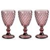 GICOS SRL Set 6 calici bicchieri bicchiere acqua 260 ml in vetro colore rosa 17 cm GIN-820540