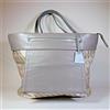 UKI M585 BORSA BAG DONNA GRANDE IN PELLE E TESSUTO UKI MADE IN ITALY