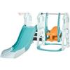 DecHome Scivolo per Bambini con Altalena Regolabile e Canestro 149x186x98cm Blu