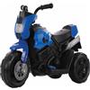 Giav Moto Motocicletta elettrica per bambini blu 6V con 3 ruote musica retromarcia