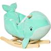 DecHome Dondolo Balena Peluche con Suoni e Cintura Cavalcabile 18+ Mesi Turchese