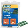 Rapid VR22 Confezione da 1100 Anelli di Fissaggio in Acciaio Zincato con Rivestimento in PET Verde per Recinzioni e Reti Metalliche da 5 - 11 mm